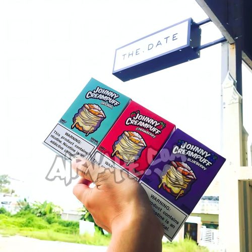 alt="johnny creampuff, tinh dầu johnny creampuff, tinh dầu bánh su kem béo, tinh dầu mâm xôi"