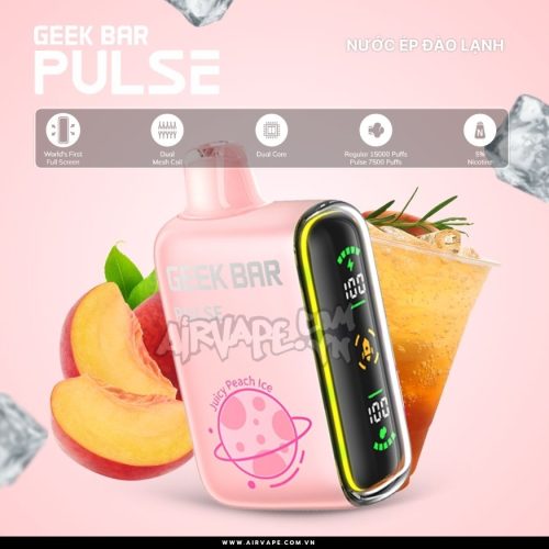 alt="geekbar pulse disposable, pod 1 lần vị đào, pod 1 lần geekbar, pod 1 lần vị nước ép đào"